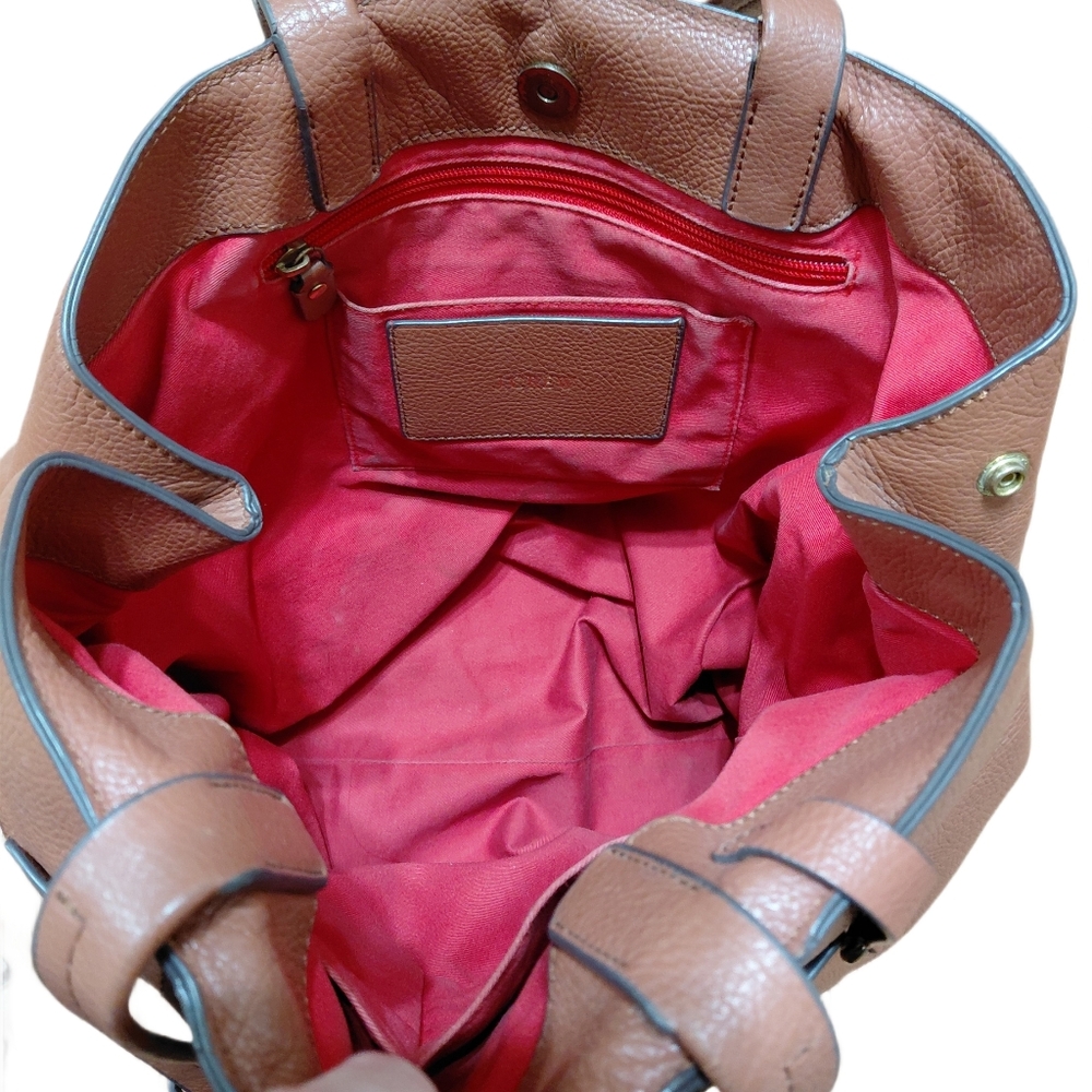 J. Crew Brown Leather Tote Shoulder Bag - Picture 5 of 10